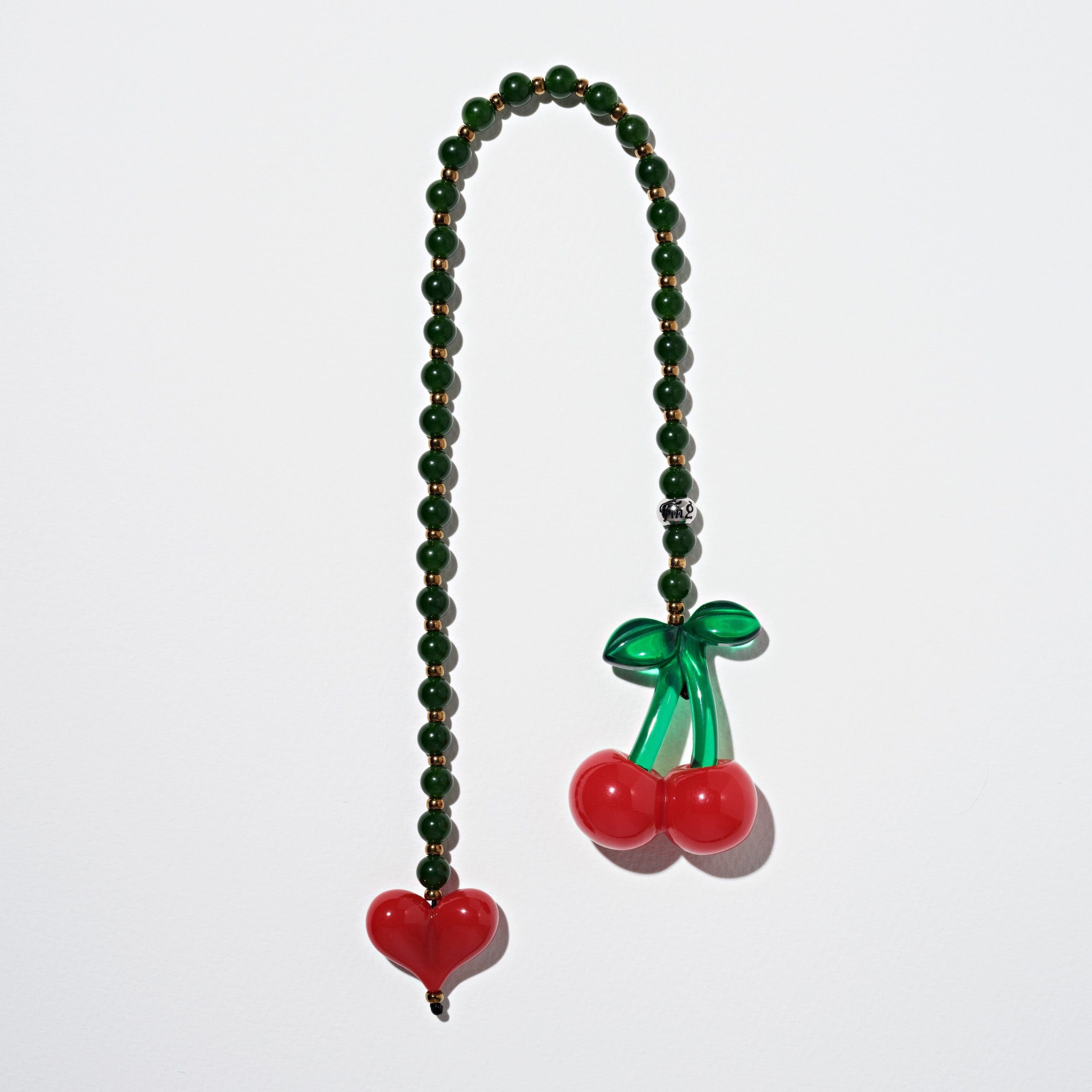 Cherry Drop Jade Bag Charm